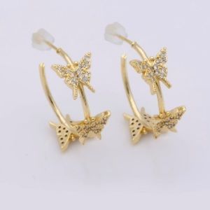 24K Gold Filled Butterfly Hoop Earrings